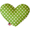 Mirage Pet Products Lime Green Polka Dots 6 in. Stuffing Free Heart Dog Toy 1161-SFTYHT6